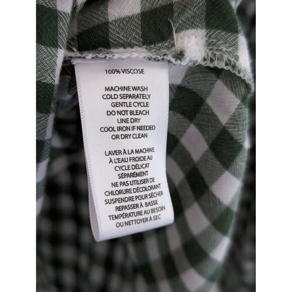 BeachLunchLounge Green Gingham Casual Button Up Shirt Size 1X - Picture 7 of 7